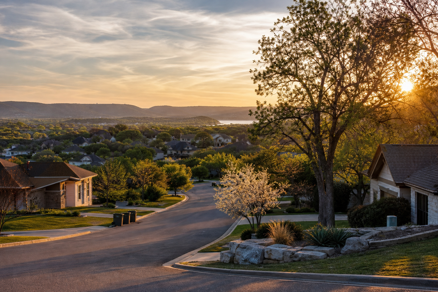 A residential street in its seasonal colours in Copperas Cove, TX — Success in Copperas Cove
